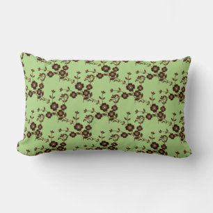 Floral Spray, Spring Grn-Brown-LUMBAR DURCHGEFÜHRT Lendenkissen