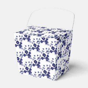 Floral Spray Style 1-BLAUE WHITE-FAVOR BOXES,t-o Geschenkschachtel