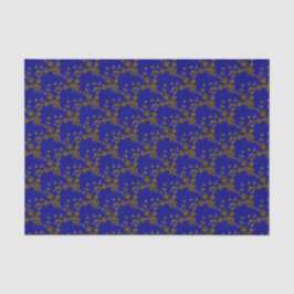 Floral Spray Style 1, Blue-Gold-2-GEWEBE PAPIER