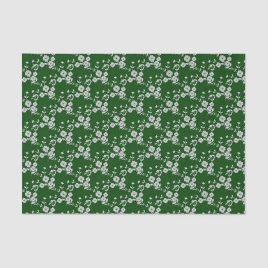 Floral Spray Style 1,Green-White-TISSUE-WRAP-PAPIE Seidenpapier (Vorderseite)