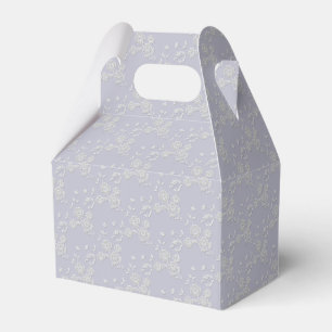 Floral Spray Style 1-LILA-WEISS-GABLE-FAVOR-BOX Geschenkschachtel