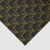 Floral Spray Style 1 Schwarz-Gold-GEWEBE-WRAP Seidenpapier (Ausschnitt)