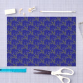 Floral Spray Style 1, Silver-Blue-TISSUE WRAP PAPE Seidenpapier (Handwerk)