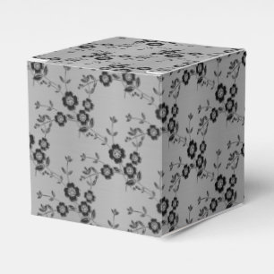 Floral Spray Style 1-Silver-SQ FAVOR BOXES Geschenkschachtel