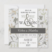 Floral Sprigs Elegante Moderne Inspirivity Wedding Einladung (Vorderseite)