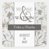 Floral Sprigs Hübsche modische Inspirivity Quadratischer Aufkleber (Vorderseite)