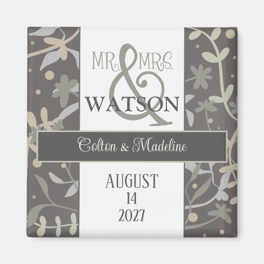 Floral Sprigs Moderne Inspirivity Simple Elegant Magnet (Vorne)