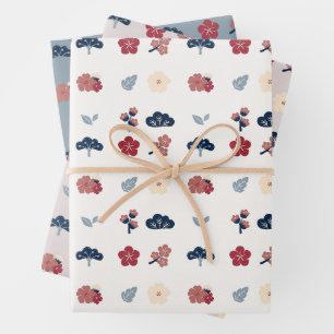 Floral Spring Boho Botanical Geschenkpapier Set