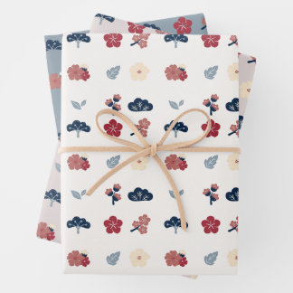 Floral Spring Boho Botanical Geschenkpapier Set