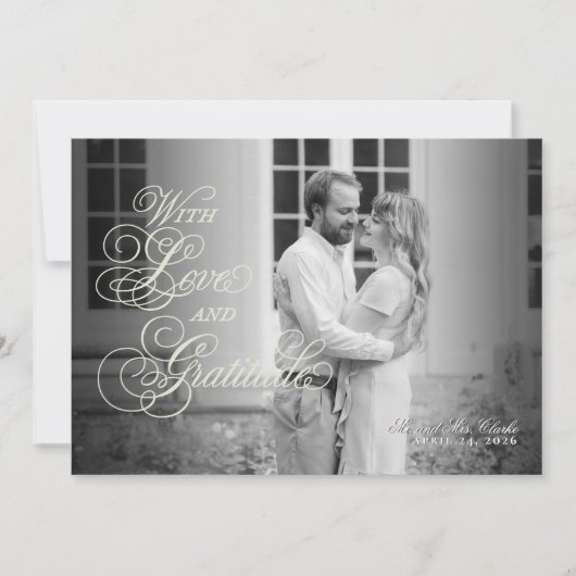 Floral Spring Chinoiserie Flat Danke Karte (Vorderseite)