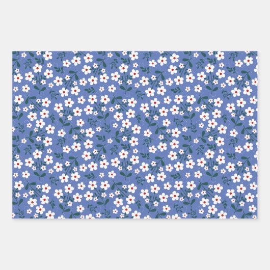 Floral Spring Colorful Stripes Geschenkpapier Set (Vorderseite)