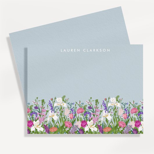 Floral Spring Garden Personalized Note Card Einladung