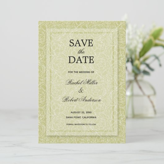 Floral Spring Green Save The Date (Stehend Vorderseite)