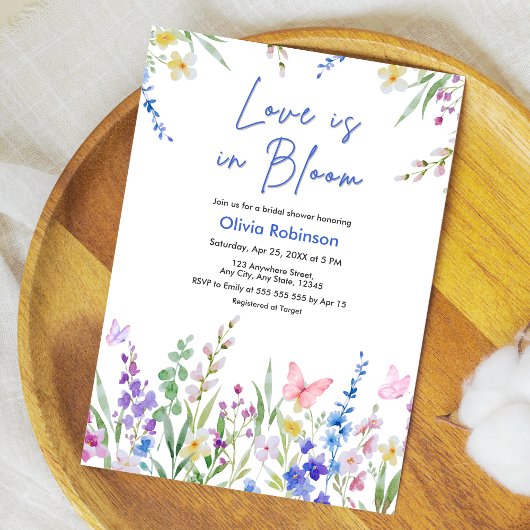 Floral Spring Love is in Bloom Bridal Shower Einladung