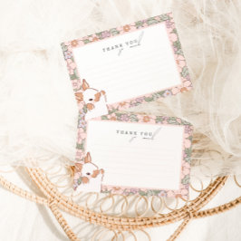 Floral Spring Ostermädchen Dankeschön Karte