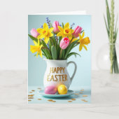Floral Springtime Pitcher Card Karte (Vorderseite)
