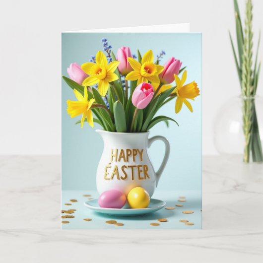 Floral Springtime Pitcher Card Karte (Vorderseite)