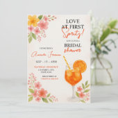 Floral Spritz Brautparty Theme Einladung (Stehend Vorderseite)