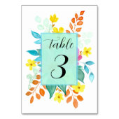 Floral Spritz Tischnummer Card for Wedding (Rückseite)