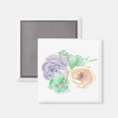 Floral Square Magnet (Vorderseite/Rückseite)