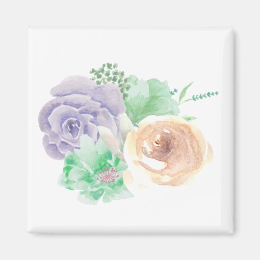 Floral Square Magnet (Vorne)