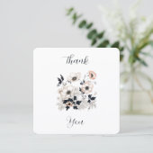 Floral Square, Nordic Art Design, Soft Pastels Dankeskarte (Stehend Vorderseite)