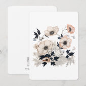 Floral Square, Nordic Art Design, Soft Pastels Einladung (Vorne/Hinten)