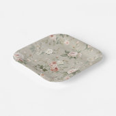 Floral Square Paper Plates | Blush Rose Garden Pappteller (Gewinkelt)