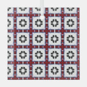 Floral Squares Ornament Aus Glas (Vorderseite)