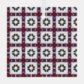 Floral Squares Ornament Aus Glas (Rückseite)