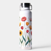 Floral Stainless Steel Water Flasche | Insulted EC (Rückseite)