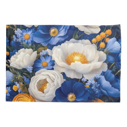 Floral Standard Pair Pillowcases Kissenbezug (Rückseite-Links)
