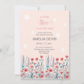 Floral Star Baby Dusche Einladung (Vorderseite)
