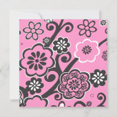 Floral Star Bat Mitzvah Einladung Pink (Rückseite)