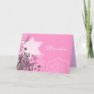 Floral Star Jüdische Babynamen Dankeschön Karte