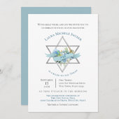 Floral Star von David Bat Mitzvah Einladung (Vorne/Hinten)