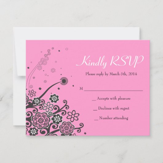 Floral Star von David Bat Mitzvah Einladung Antwor (Vorderseite)