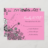 Floral Star von David Bat Mitzvah Einladung Antwor (Vorne/Hinten)