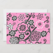 Floral Star von David Bat Mitzvah Einladung Rosa (Rückseite)