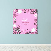 Floral Star von David Bat Mitzvah Sign-In Board Leinwanddruck (Insitu (Holzboden))