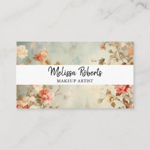 Floral staubiges Foto des QR-Logos Visitenkarte