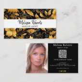 Floral staubiges Foto des QR-Logos Visitenkarte (Vorne/Hinten)