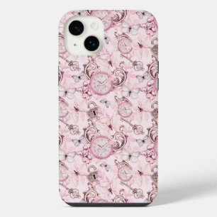 Floral Steampunk Uhrwerk - Kirschblüten iPhone 14 Plus Hülle