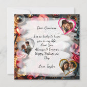Floral Steampunk Valentine's Day Foto Template Karte (Rückseite)