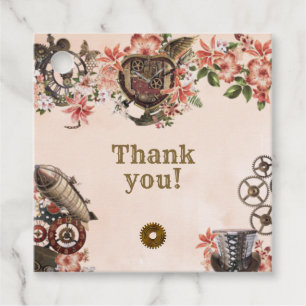 Floral Steampunk Vielen Dank Geschenkanhänger