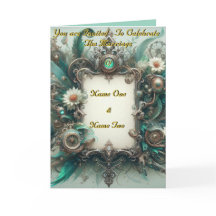 Floral Steampunk Wedding Green und Silver