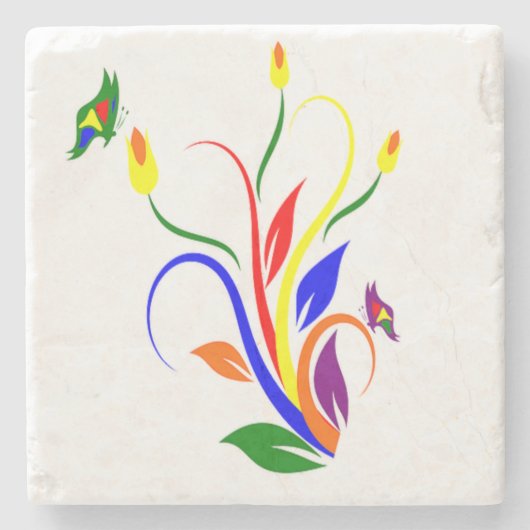 floral steinuntersetzer (Vorderseite)