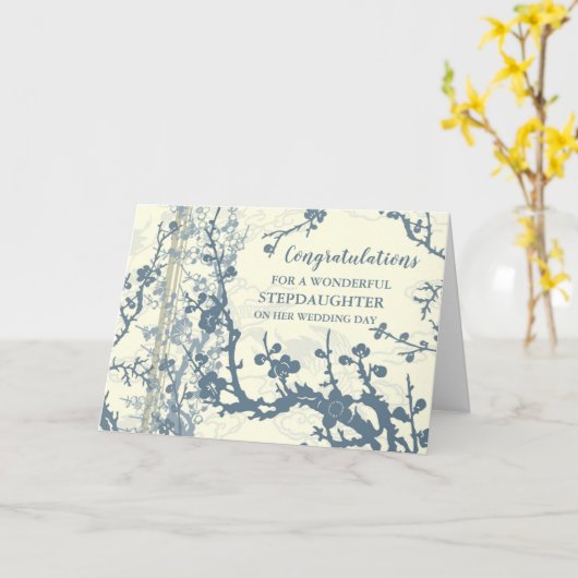 Floral Steptochter Hochzeitstag Glückwunsch Karte (Gelbe Blume)