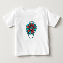 Floral Stethoscope Design - Unique Medical & Healt Baby T-shirt