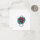 Floral Stethoscope Design - Unique Medical & Healt Mitteilungskarte (Vorderseite/Rückseite Beispiel)